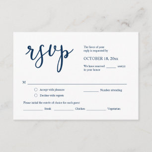 Faire-part de mariage RSVP Répondre, Carte des opt