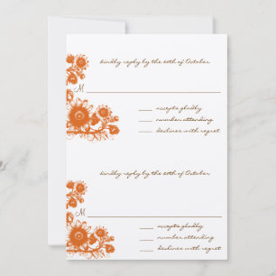 Faire-part de mariage RSVP Vintage Orange