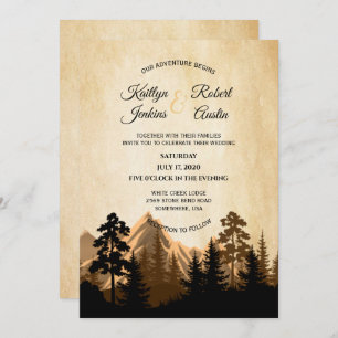 Faire-part de mariage Rustic Mountain View