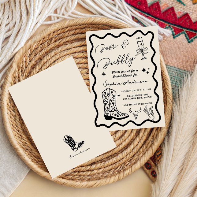 Faire-part de mariage rustique à l'aquarelle 'Boot (Créateur téléchargé)