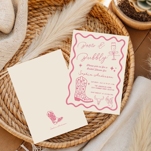 Faire-part de mariage rustique à l'aquarelle 'Boot (Créateur téléchargé)