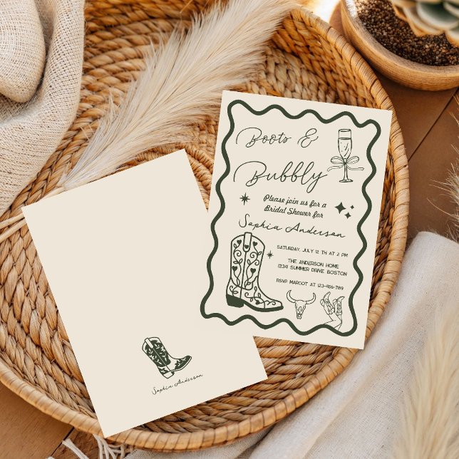 Faire-part de mariage rustique à l'aquarelle 'Boot (Créateur téléchargé)