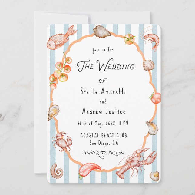 Faire-part de mariage rustique aquarelle italien (Devant)