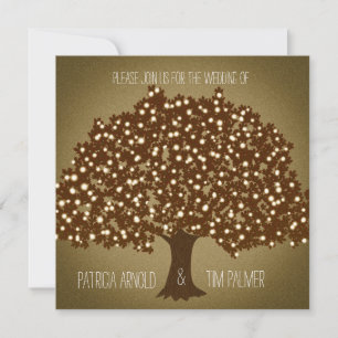 Faire-Part de Mariage Rustique avec Arbre Éclairé
