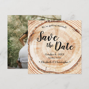 Faire-Part de Mariage Rustique avec photo Bois Gra