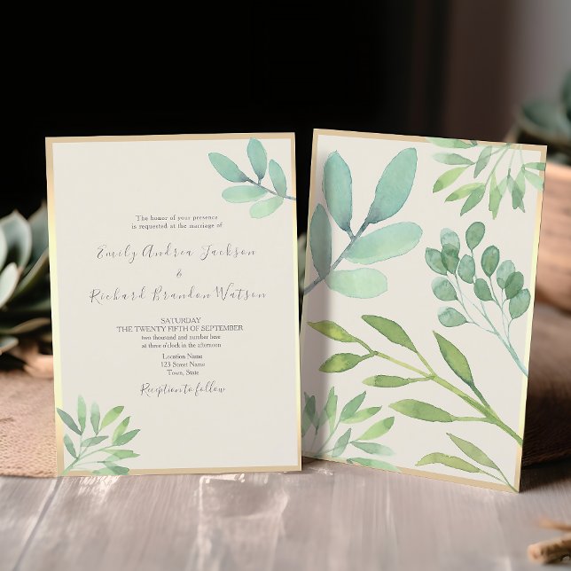 Faire-part de mariage Rustique avec Verdure (Créateur téléchargé)
