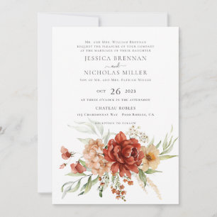 Faire-part de mariage Rustique Boho Fall Flowers