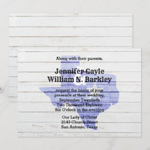 Faire-part de mariage Rustique Bois Texas State 2