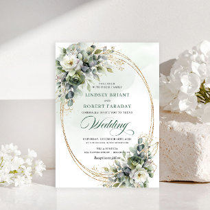 Faire-part de mariage rustique botanique eucalyptu
