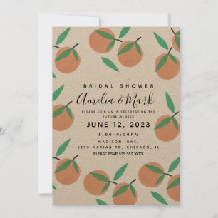 Faire-part de Mariage Rustique Botanique Orange De