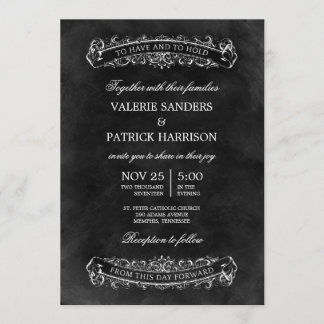Faire-part de mariage rustique chic - Noir