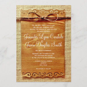 Faire-part de mariage rustique d'arc de ficelle de