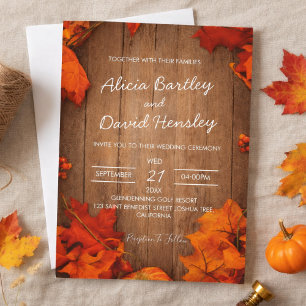 Faire-Part de Mariage Rustique d'Automne