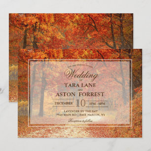 Faire-part de mariage rustique d'automne d'arbre