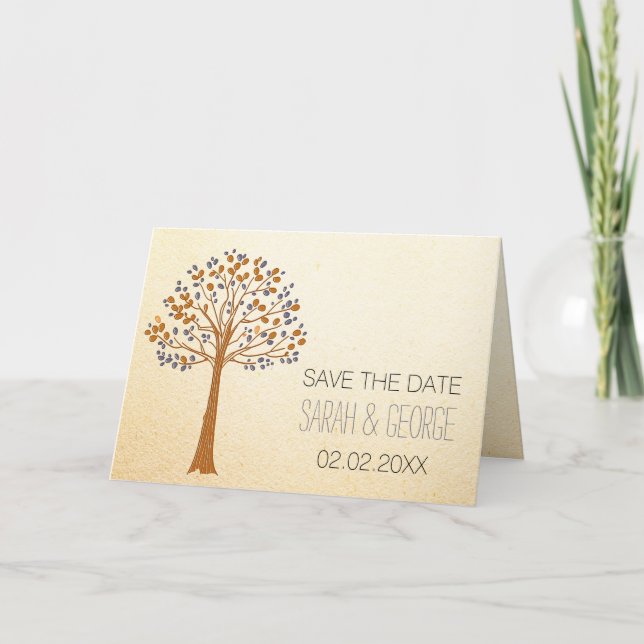 Faire-part de mariage rustique d'automne pour sauv (Devant)
