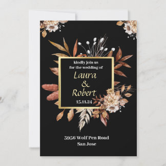 Faire-part de mariage Rustique de automne extérieu