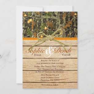 Faire-part de mariage rustique de Camo