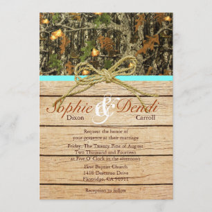 Faire-part de mariage rustique de Camo