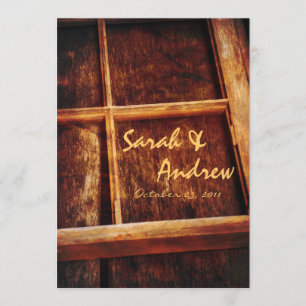 Faire-part de mariage rustique de châssis de