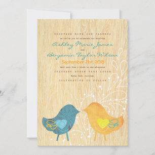 Faire-part de mariage rustique de fibre de bois