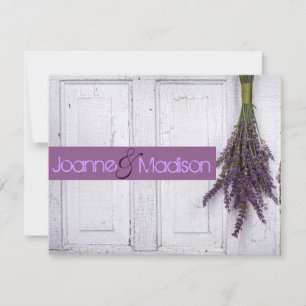 faire-part de mariage rustique de lavande