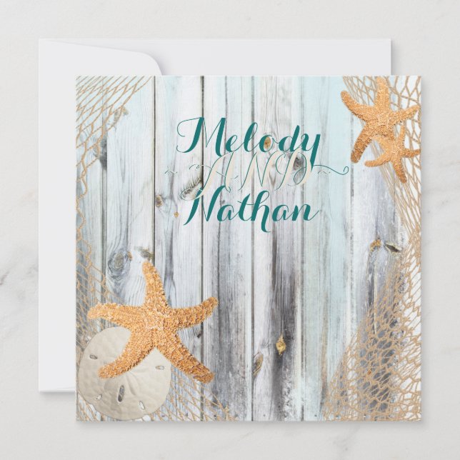 Faire-part de mariage Rustique de poisson-Starfish (Devant)