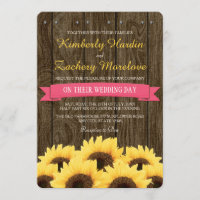 FAIRE-PART DE MARIAGE RUSTIQUE DE TOURNESOL DE