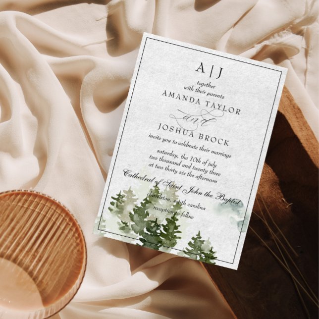 Faire-part de Mariage Rustique Écriture Classique  (Créateur téléchargé)