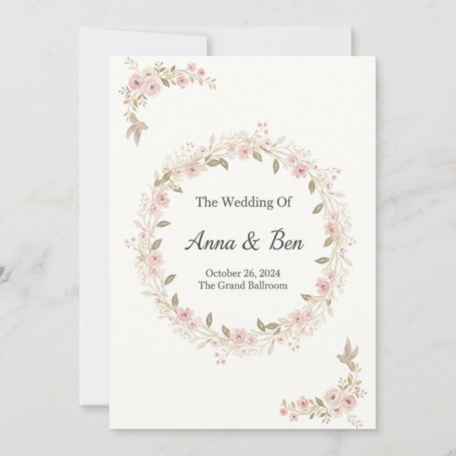 Faire-part de mariage rustique élégant (Devant)