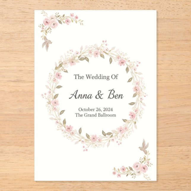 Faire-part de mariage rustique élégant (Recto)