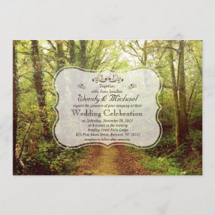 Faire-Part de Mariage Rustique en Bois de Forêt