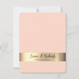 Faire-part de mariage rustique en or feuille de pê