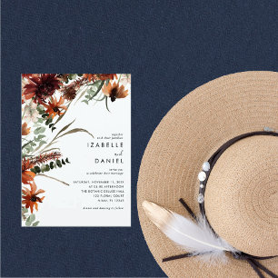 Faire-part de mariage rustique en terracotta natur