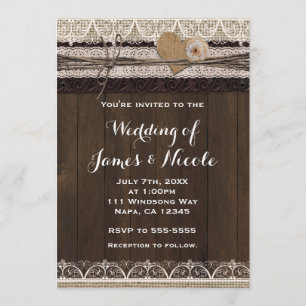 Faire-part de mariage rustique en toile de jute et