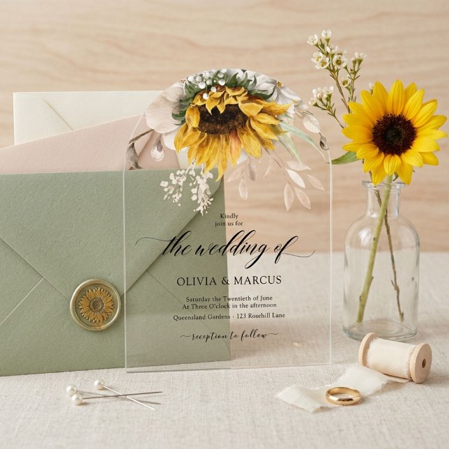 Faire-part de mariage rustique et floral élégant d (Créateur téléchargé)