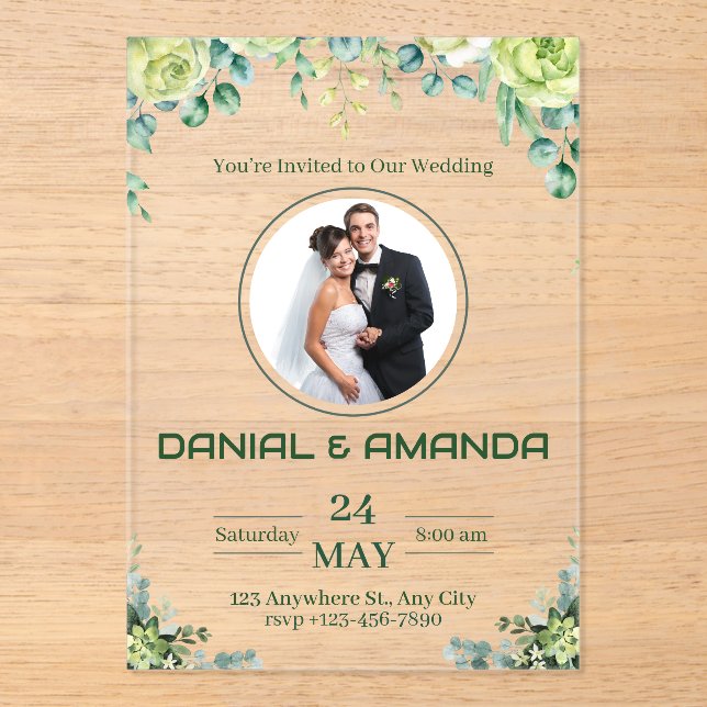 Faire-part de mariage rustique et verdoyant modifi (Recto)