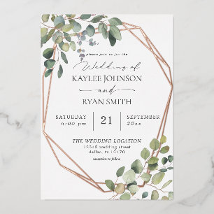 Faire-part de mariage Rustique Eucalyptus & Cadre