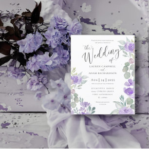 Faire-Part de Mariage Rustique Eucalyptus Violet à