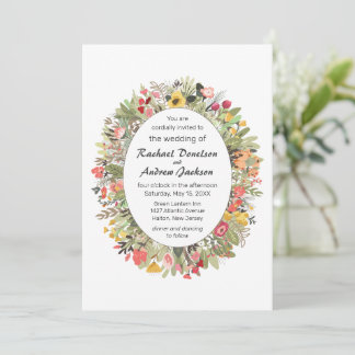 Faire-part de mariage rustique Fleur sauvage Woodl