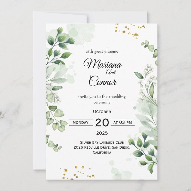 Faire-part de mariage rustique Kraft (Devant)