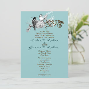 Faire-part de mariage Rustique Lovebirds