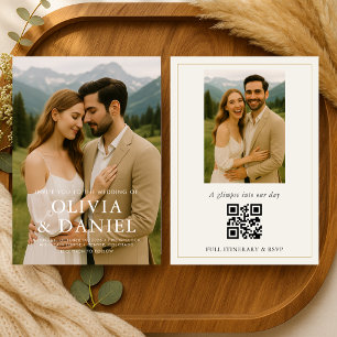 Faire-part de mariage rustique minimaliste simple