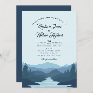 Faire-part de mariage Rustique Misty Mountains