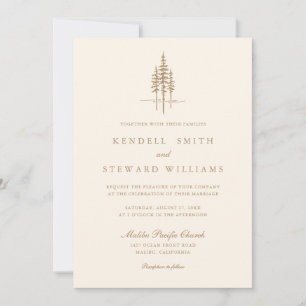 Faire-Part de Mariage Rustique Moderne avec Arbre 