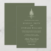 Faire-Part de Mariage Rustique Moderne avec Arbre 