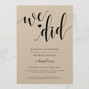 Faire-Part de Mariage Rustique 'Nous avons fait'