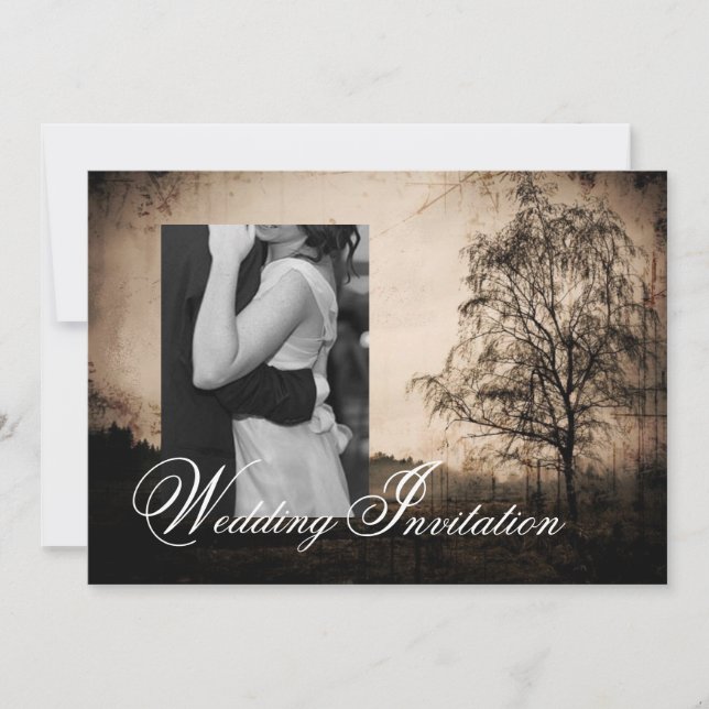 Faire-part de mariage rustique occidental vintage (Devant)