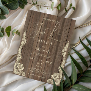 Faire-Part de Mariage Rustique Rien de Fantaisie J
