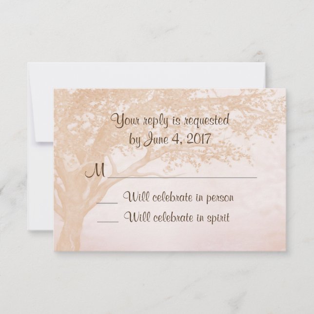 Faire-part de mariage rustique simple avec carte-r (Devant)