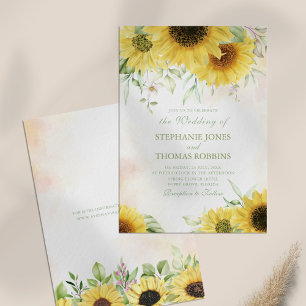 Faire-part de mariage Rustique Soleil de Tournesol